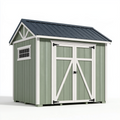 Abri de jardin 210 x 130 x 205 cm en bois vert avec toit métallique à double porte