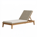 Bain de soleil 200 x 70 cm en bois beige réglable