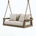 Canapé balançoire suspendu 150 x 75 x 55 cm en bois beige et marron clair pour détente style contemporain