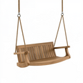 Balançoire de jardin 120 x 65 x 55 cm en bois marron à suspendre style rustique